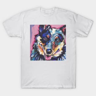 Australian Cattle Dog Bright colorful pop dog art T-Shirt